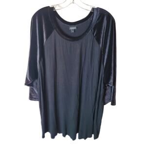 Torrid Super Soft Black Velvet Sleeve Tunic Tee, 5X